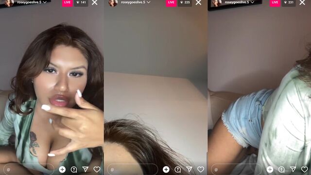 Latina with big tits does a nipslip on Instagram Live