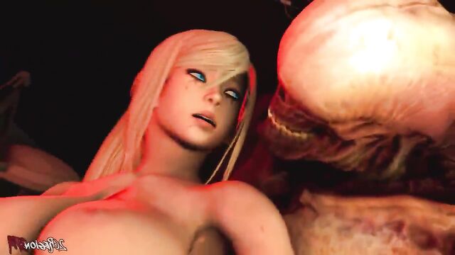 Samus Aran is fucked in the spaceship from Among us Metroid Anime