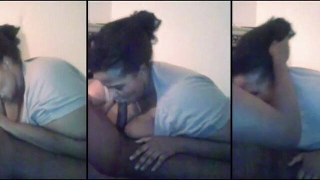 Ebony auntie with big boobs gets her pussy fucked in the shower