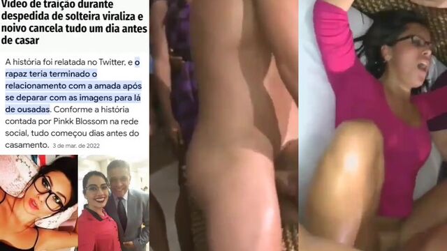 A hot brunette cheats on her husband with a well-endowed man at a farewell party
