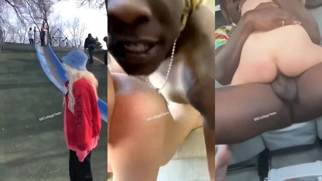 White teen college slut sucks BBC of a football player