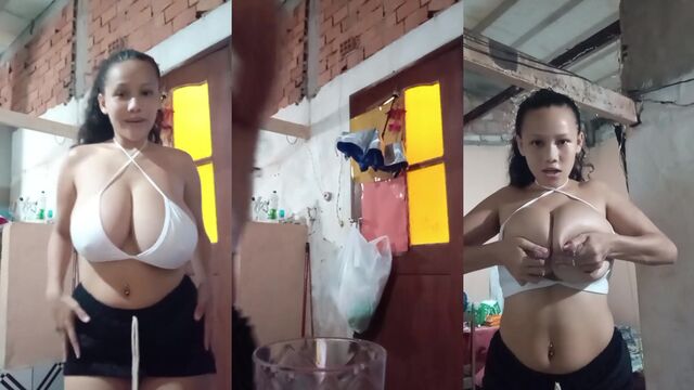A young and beautiful breast-bumpkin getting fucked on camera