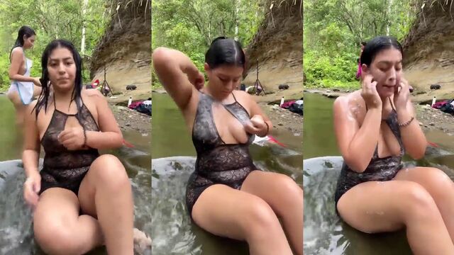 Colombian girl Angie Lorenna shows her big ass in a steamy video