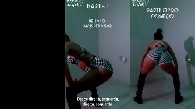 The hot brunette Lara Barcelos in a seductive rabbit dance