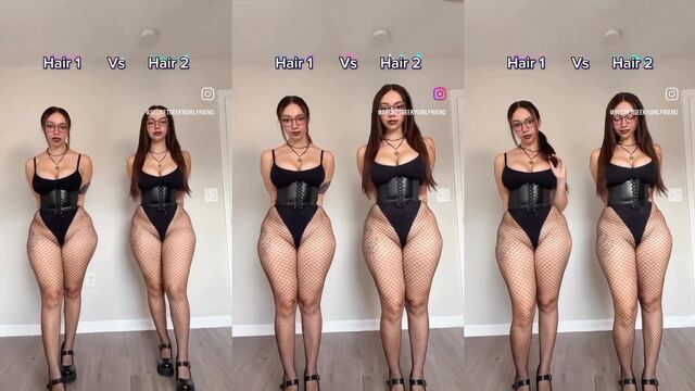 Tetona shaking ass in stockings and glasses