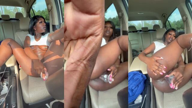 Ebony beauty with creamy pussy rides a dildo until she squirts