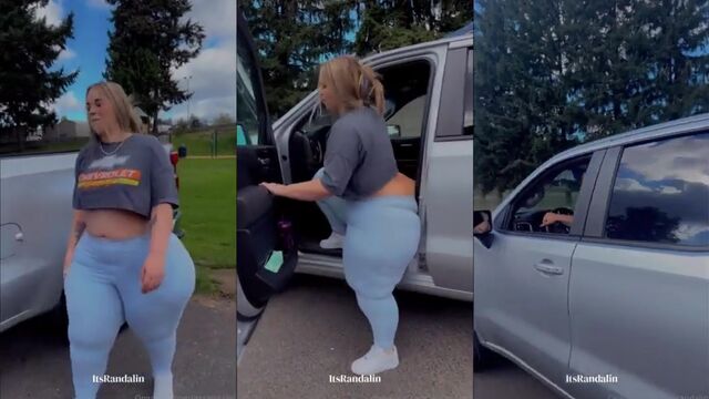 Big ass BBW Randalin shows her fat thighs and huge booty