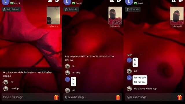 Omegle with a tiny teen from Brazil with big boobs and ass