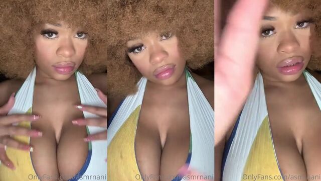 Juicy lips and big titties with ASMRwitchNani's dildo tease