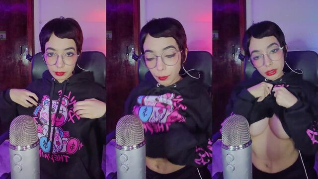 ASMR Arranhando mole tom--apertando seios--suspiros - Aiko Cherries' sensual Brazilian treat