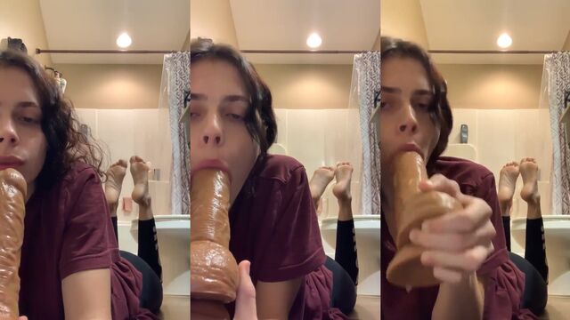 Hot stepsister blowjob, foot fetish and footjob action in one video