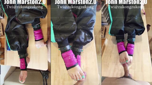 Footjob with Juri Han in a captivating cosplay scene, showcasing her Street Fighter charm