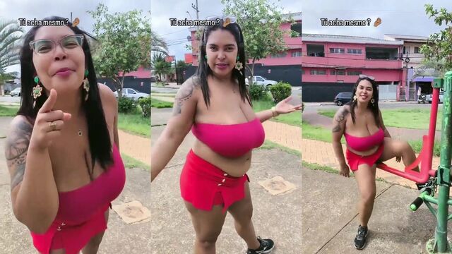 A fat black woman exposed her huge boobs on social media, causing a stir