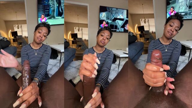 Ebony footjob with a sexy ebony finish