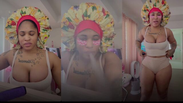 Black fine ass shaking live show with bimbo on IG - Dimeracks