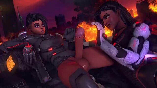 Symmetra x Sombra [futa, futanari, big dick, cum, big tits, porn, 3d, r34, anal, rule34, ass]