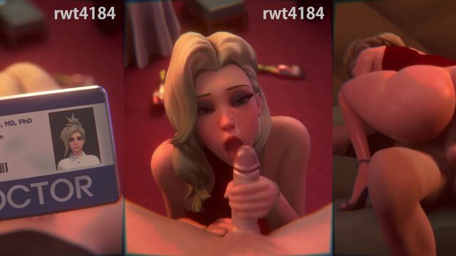 Mercy is a sex machine in bed with guys