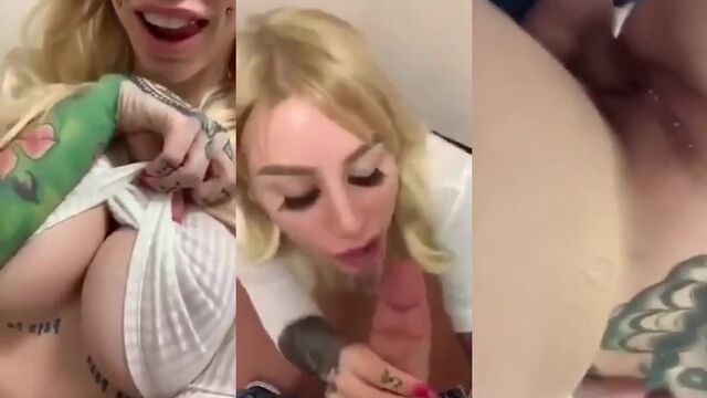 Alternative slut gets fucked in the locker room of the public pool