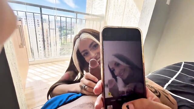 I want a picture with your cock in my face! Featuring Janys