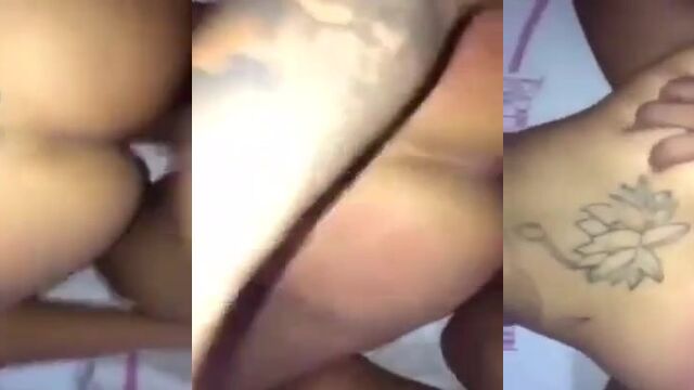 Slapping and teasing this hot brunette in the ass