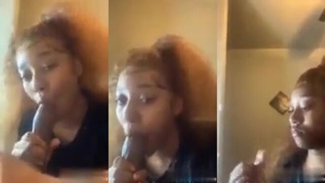 Deepthroat blowjob with a big black cock and more
