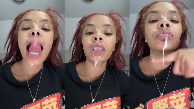 Spitting on the face and throat sex