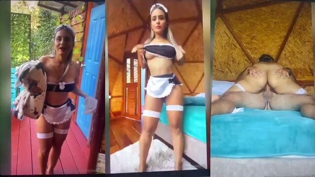 Cute girl Alejita Rios caresses her sweet body