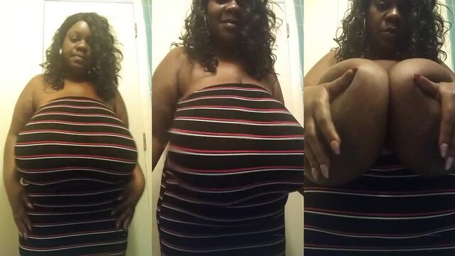Hot ebony BBW enjoying herself with some chocolate, damn hot!