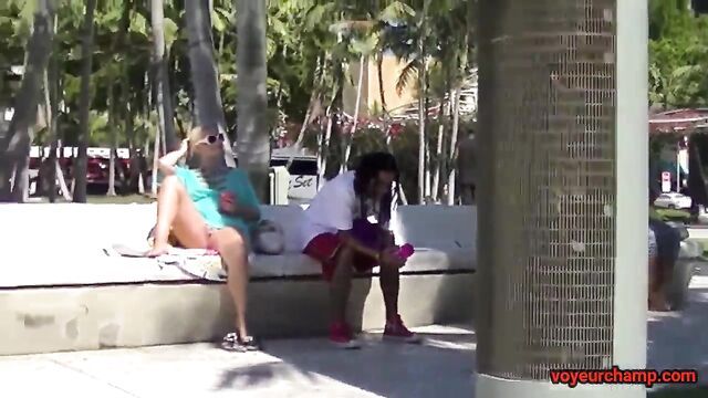 Nikki Brooks is having fun on the beach with a guy in this hot video