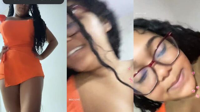 A sexy girl performs on camera for her fans on Bigo Live