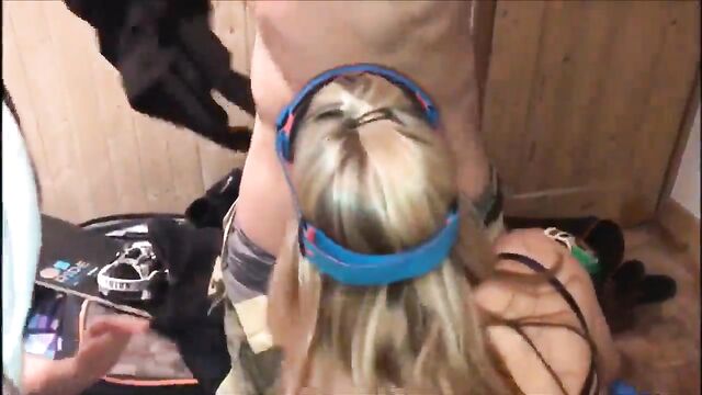 A blonde girl with big tits, Sienna Day, gets fucked hard