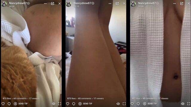 The girl is having fun with a guy and gets cum on her hair