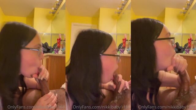 Busty milf Nikki fucks and gives a blowjob in POV with her big tits