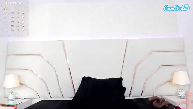Hot Latina girl fucks herself with a dildo in her sweet pussy