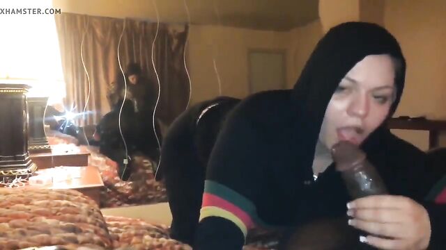 She watched as her friend got her dick sucked