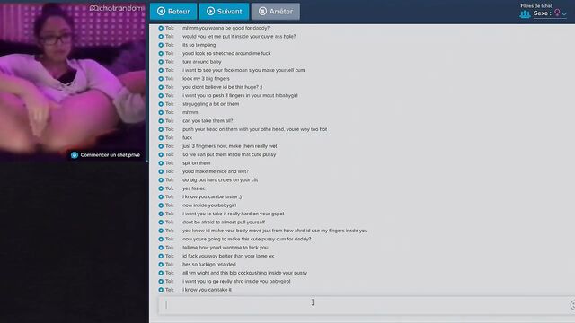 A girl has a nasty conversation with an unknown person