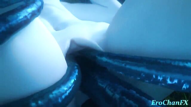 Underwater sex with tentacles and 3D hentai action