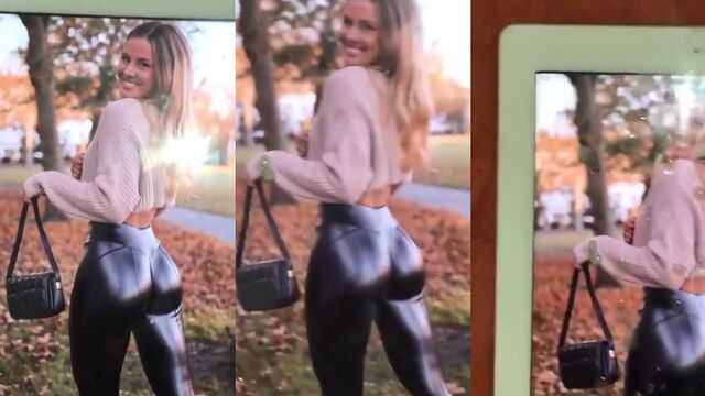 Hot Instagram babe Domiwaffles gets her tight leather ass fucked hard