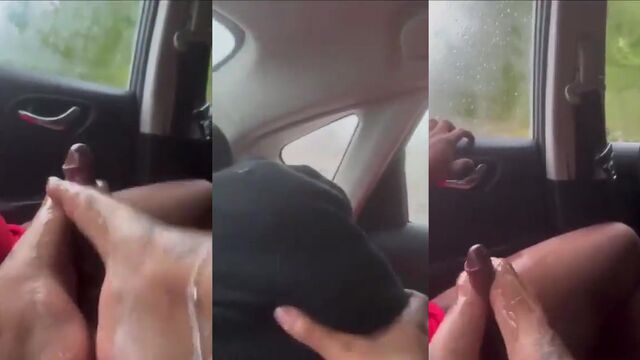Ebony girl gives a footjob while talking dirty to her master