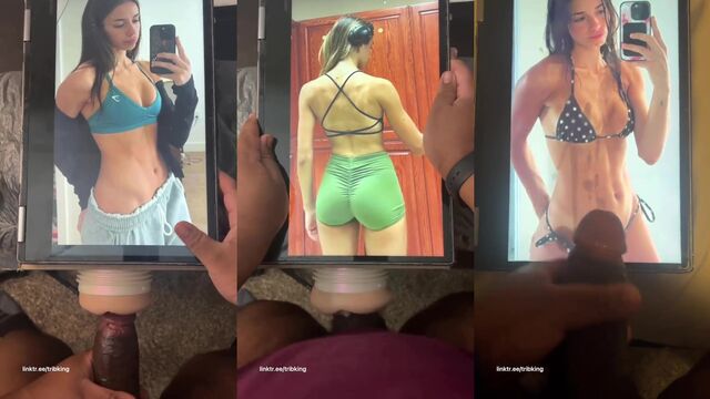 A tiktoker makes a cumtribute for her fans