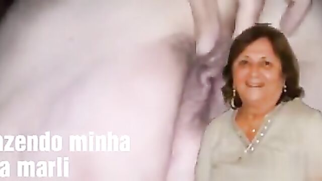 A Brazilian mature woman is having fun with a young man at home