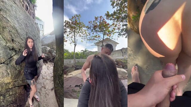 Fucking on the beach, a steamy public encounter with intense passion
