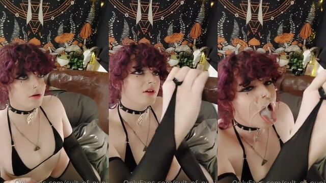 Hot emo tgirl in micro bikini, showcasing her best assets