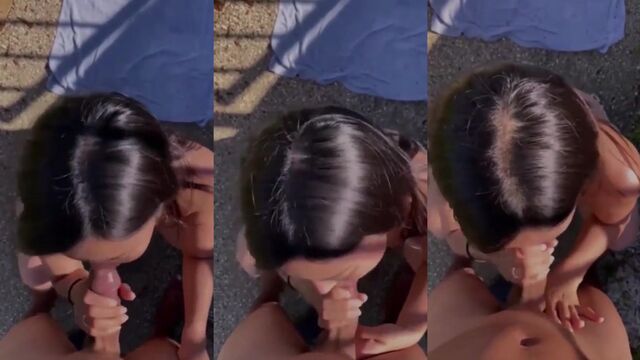 Sexual Asian babe gets fucked outdoors hard