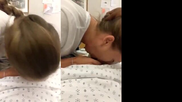 Nurse almost caught masturbating with her cock at work