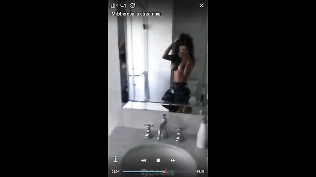 The girl’s boobs were so excited they decided to go out and play