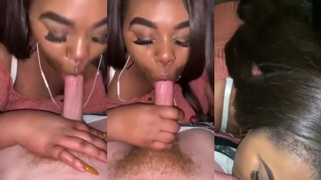 A beautiful Morena gives a blowjob with great skill and passion