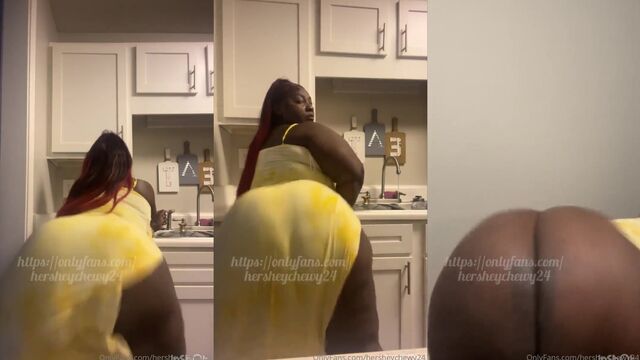 A cute chick shakes her ass in a sexy twerking style