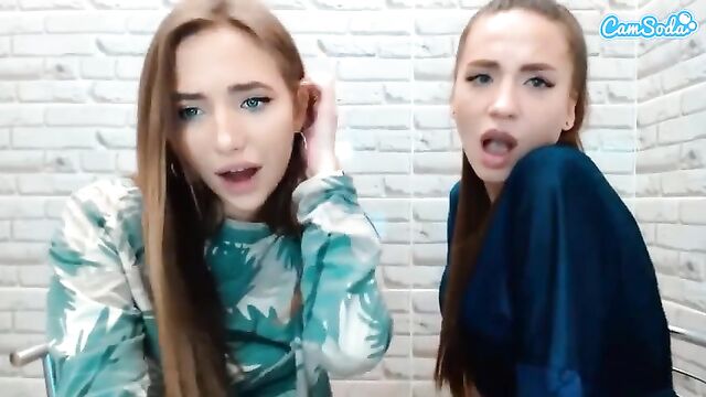 Two hot sisters are having fun with a guy together