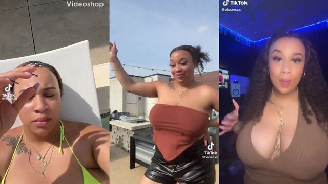 Long tongue and big tits action with Raven 5